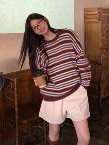 DAZY Women's Striped Korean Style Round Neck Casual Long Sleeve Sweater Fall/Winter - Multicolor - View 8