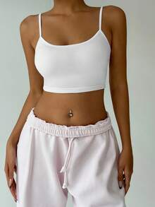 FavEase 女士黑白加垫短款吊带背心