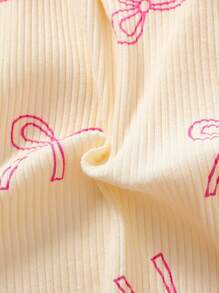 SHEIN Baby Girls' Comfortable Printed Romper, Summer - Apricot - View 8