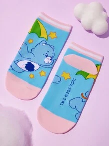 SHEIN X Care Bears 5 双柔软透气吸湿排汗休闲短袜，时尚可爱，彩色短袜，加固脚趾和脚跟，经久耐用，男女通用，四季百搭，夏冬 - 彩色 - 查看 11