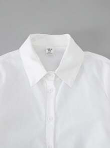 Big Boy Fitted Shirt - Unique Children's Autumn Blouse, White Inner Layer Clothing, Suitable For Office Wear, Long Sleeves - White - View 4