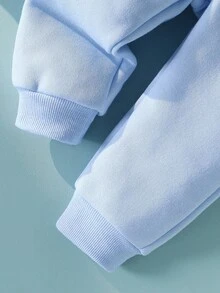 SHEIN 2件套男童可爱熊耳刺绣T恤和长裤套装 - 彩色 - 查看 8