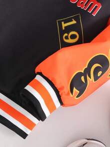 PAVTROS 1pc Tween Boy Casual Colorful Patchwork Contrast Color Printed Jacket, Suitable For Street Wear Fall Winter