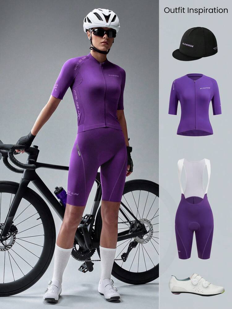 Saddle Up Quick-Dry Short-Sleeve Waist Length Front Zipper Multi-Pocket Non-Slip Strips Cycling Biking Jersey Gym Training Workout