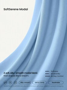 GLOWMODE 莫代尔宽松罗纹拼接可调节下摆半拉链领运动衫带拇指孔日常休闲装 - 淺藍色 - 查看 5