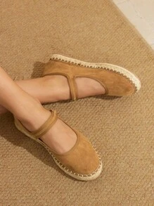 Styleloop Chocolate Women's Flat Woven Shoes, Bohemian Style For Vacation Outfit - Camel - View 3