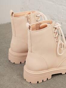 SHUZIA 人造牛巴革繫帶馬丁靴