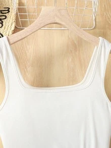 SHEIN 少女红色碎花针织拼布A字休闲度假连衣裙 - 紅色 - 查看 3