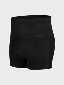 SHEIN Plus Size Men's Solid Color Undershirt & Underwear Shapewear Set