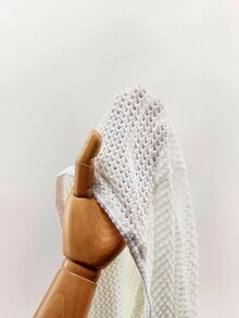 Amplova Đầm ôm body mini hở lưng hở vai buộc dây Shell Bra - trắng - Xem 8