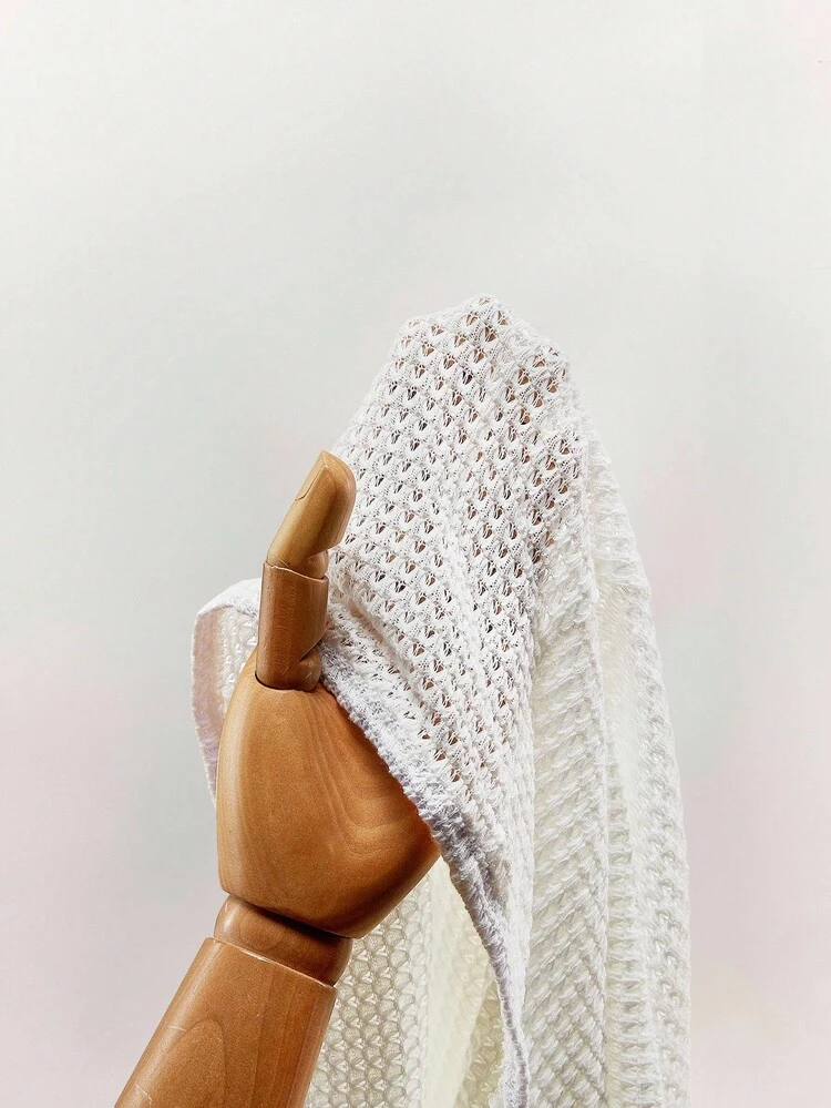 Amplova Vestido Curto Míni Justo Tricô, Corpete Cavado sem Costas, Halter com Amarração - Branco - Visão 8