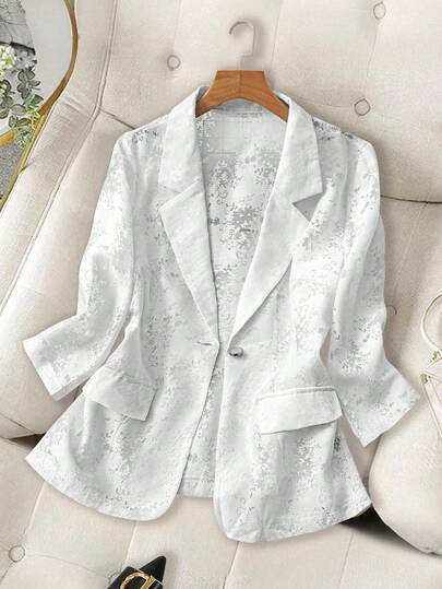 GlowEve CURVE Elegant OL Style Jacquard Fabric Women's Blazer