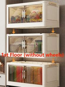 SHEIN 1 pièce Grand meuble de rangement, boîte de rangement pliable, meuble de rangement pour jouets pour salon, organisateur d'armoire à collations, armoire de cuisine, cadeau de Noël, bac de rangement, rangement sous le lit