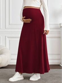 SHEIN Elegant Solid Color Skirt For Pregnant Women, Suitable For Commuting