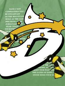 ROMWE MEN Street Life Men's Figure Printed Long Sleeve T-Shirt, Loose Cropped Fit, For Fall - Green - View 3