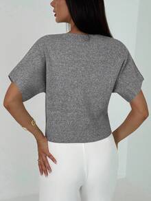 Aloruh 全新简约时尚深 V 领短袖薄款双排扣束腰休闲百搭开衫