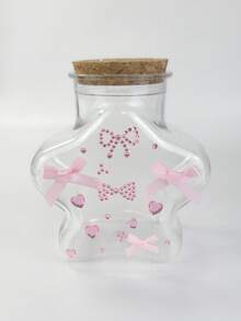 ROMWE Kawaii 1pc Lace Bow Heart Rhinestone Decal Sticker