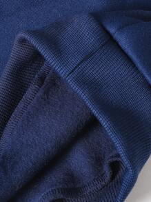 SHEIN Playful Pals 男婴格子背心+卫衣休闲套装，连帽保暖拉链外套搭配圆领套头卫衣和保暖裤，复古韩版休闲套装，适合秋冬户外穿着。男婴冬季套装，男婴格子背心套装，男婴冬季服装，男婴连帽衫套装，秋季 - 藍色 - 查看 4