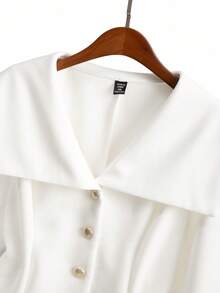 GlowEve CURVE 女士时尚腰部收腰翻领长袖夹克外套 - 白色 - 查看 9