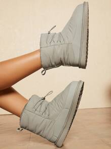 SHUZIA 圓頭內襯繫帶美式短靴 - 薄荷綠 - 查看 4