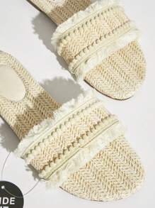 SHUZIA Women's Fashionable Beige Spring Summer Flat Sandals - Beige - View 2