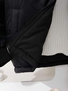 SHEIN 1件男童绗缝口袋休闲棉服