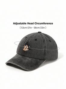 Astro Boy X SHEIN Klassische, lässige, alltagstaugliche Streetstyle Baseballkappe mit Cartoon-Grafik-Stickerei, stilvoller Sonnenschutz-Accessoire - Schwarz - Übersicht 4