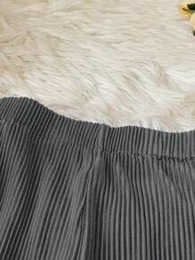 Franclia Plus Size Women's Solid Color Elastic Waist Wide Leg Loose Casual Pants Fall Cloth For Women