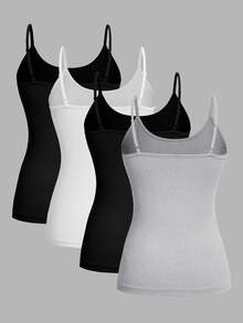 Comfortcana 4 件套简约休闲女式吊带背心，适合夏季