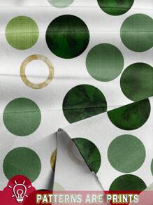 SHEIN Clasi Blusa aderente verde con scollo a V senza maniche, con stampa a pois grandi, abbigliamento da donna, vestito estivo per donna per Pasqua - Verde - Visualizzare 3