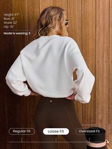 GLOWMODE Modal Get Comfy Ultra-Soft Smooth Loose Fit Adjustable Hem V-Neck Pullover Daily Casual Wear Fall Winter - White - View 3