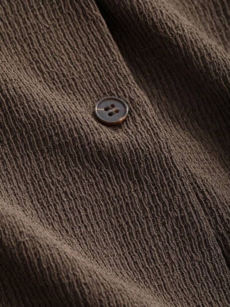 Collared Short Sleeve Single-Breasted Blouse For Teenage Girls