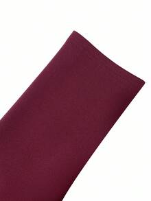 Franclia 女士优雅腰部收紧长袖夹克，带仿口袋，秋冬 - 酒紅色 - 查看 6