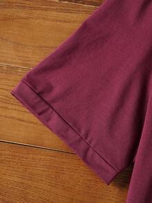 Manfinity NXTstreet Men Cotton Round Neck Graphic Print Tee, Summer, Couple Things - Maroon - View 4