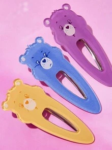 SHEIN X Care Bears 6pcs Cute 3D Bear Design Hair Clips For Women & Girls - Multicolor - View 4