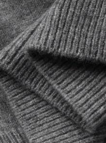Livesso Women's Contrast Color Korean Style Casual Sweater, Autumn/Winter - Grey - View 8