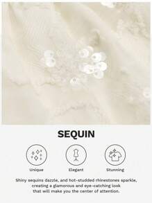 Serisse 女式闪光串珠荷叶边深V领无袖度假上衣串珠上衣伊比沙岛夏季度假上衣女士 - 杏色 - 查看 8