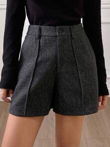Women's Loose Casual Thick Shorts, Autumn/Winter New Arrival - Grey - View 5