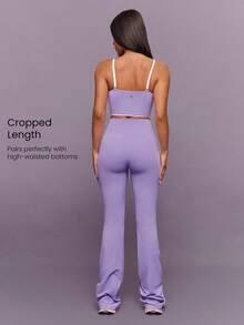 GLOWMODE Áo ngực thể thao dài cổ tròn hai tông màu FeatherFit™ dành cho yoga cường độ thấp, thích hợp mặc hàng ngày vào mùa xuân và mùa hè. - Màu Lilac Tím - Xem 3