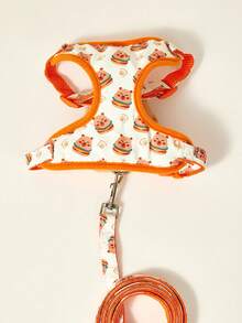 PETSIN Pet Cat Dog Universal Chest Harness Leash Set, Cute Hamburger & Hamster Cartoon Print, Fashion & Adorable