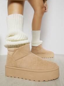 SHUZIA Botines de tobillo con suela de carro de mujer sintético versátil para clima cálido - Marrón - Ver 6