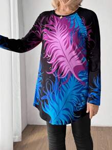 SHEIN LUNE Old Money Style Women Graphic Tees Women Women's Simple Fashionable Casual T-Shirt, For Everyday Wear