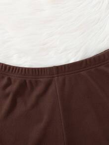 SHEIN 2pcs Tween Boy Snug Fit Comfortable Long Sleeve Top And Long Pants Thermal Underwear Set Fall Winter - Brown - View 5