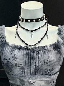 EgrlEra Áo thun nữ ôm sát gợi cảm cổ điển, tay bồng, cổ vuông, họa tiết lưới và ruy băng - Màu Xám nhạt - Xem 3