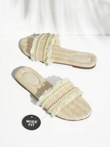 SHUZIA Women's Fashionable Beige Spring Summer Flat Sandals - Beige - View 4