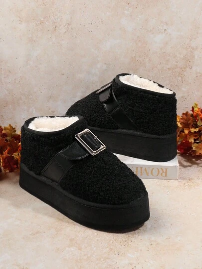 SHUZIA Women'S Fashionable Black Snow Boots