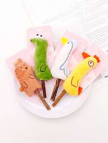 PETSIN 1 Piece Wood Catnip Toy, Cat Doll, Beach Slipper, Small Animal Shape Toy, Oral Cleaning, Tooth Grinding And Tooth Cleaning Toy, Kitten Wood Catip Tooth Grinding Stick, Cat Toy, Pet Toy