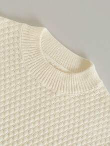 SHEIN Sparklyn Tween Girls Casual Bow Print Soft Sweater, Suitable For School, Party, Celebration In Autumn/Winter Bows On Clothes Sweater For Teen Girls Cute Sweater Sweater With Bows Bow Sweater Fall - White - View 3