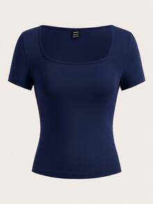 SHEIN EZwear 3 件装女式短袖短款休闲紧身 T 恤，夏季 - 彩色 - 查看 9