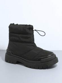 SHUZIA Drawstring Lug Sole Boots - Black - View 5